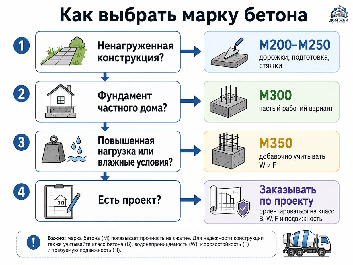 Как выбрать марку бетона под задачу