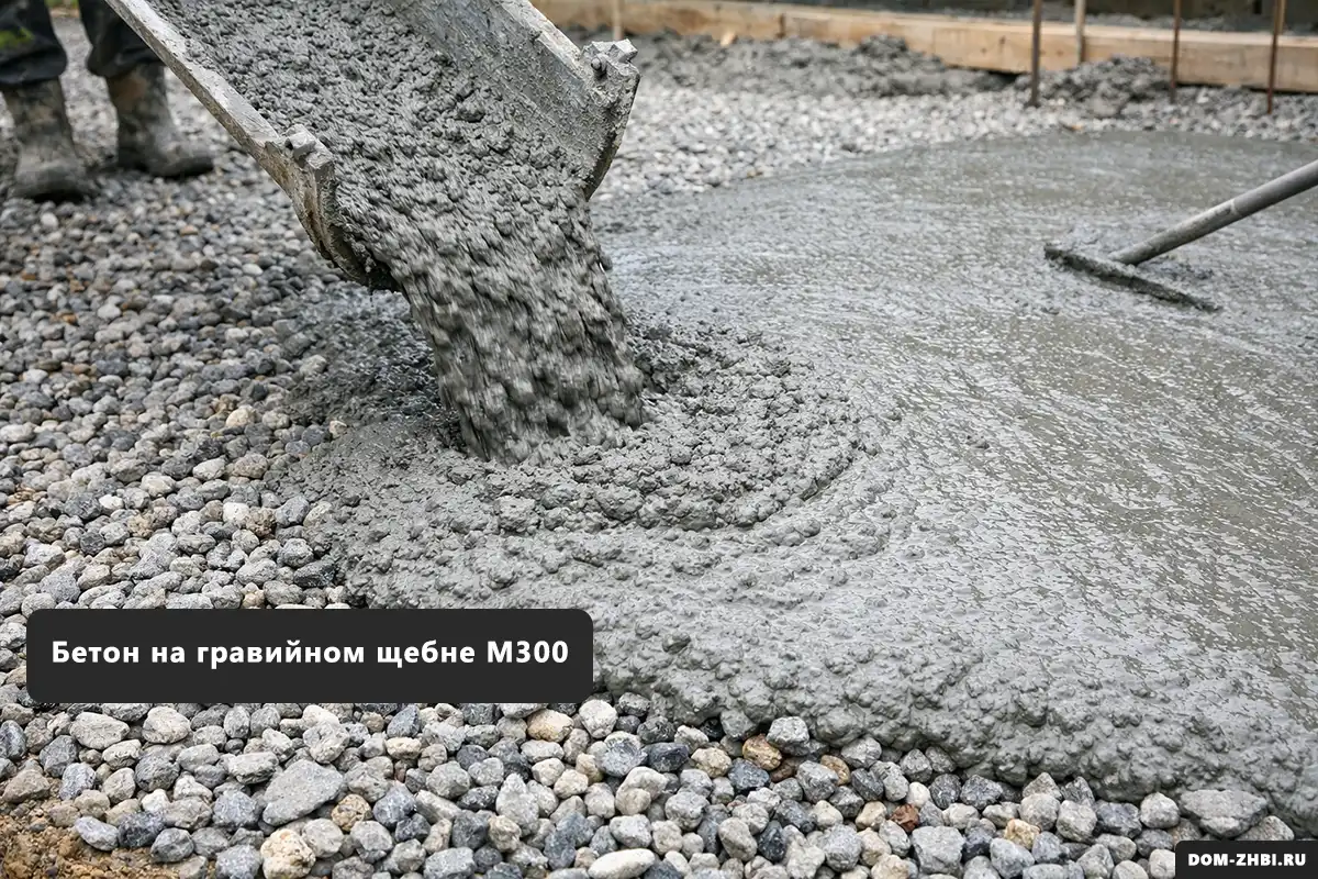 Бетон на гравийном щебне М300