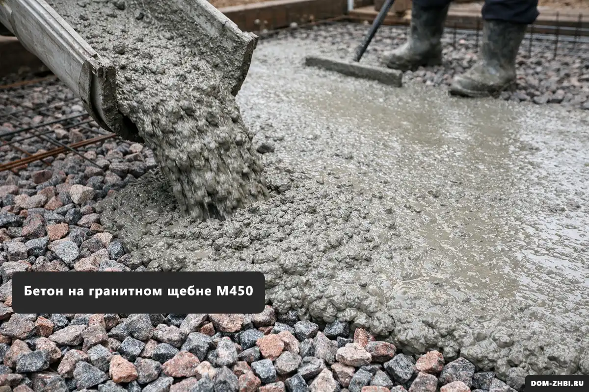 Бетон на гранитном щебне М450