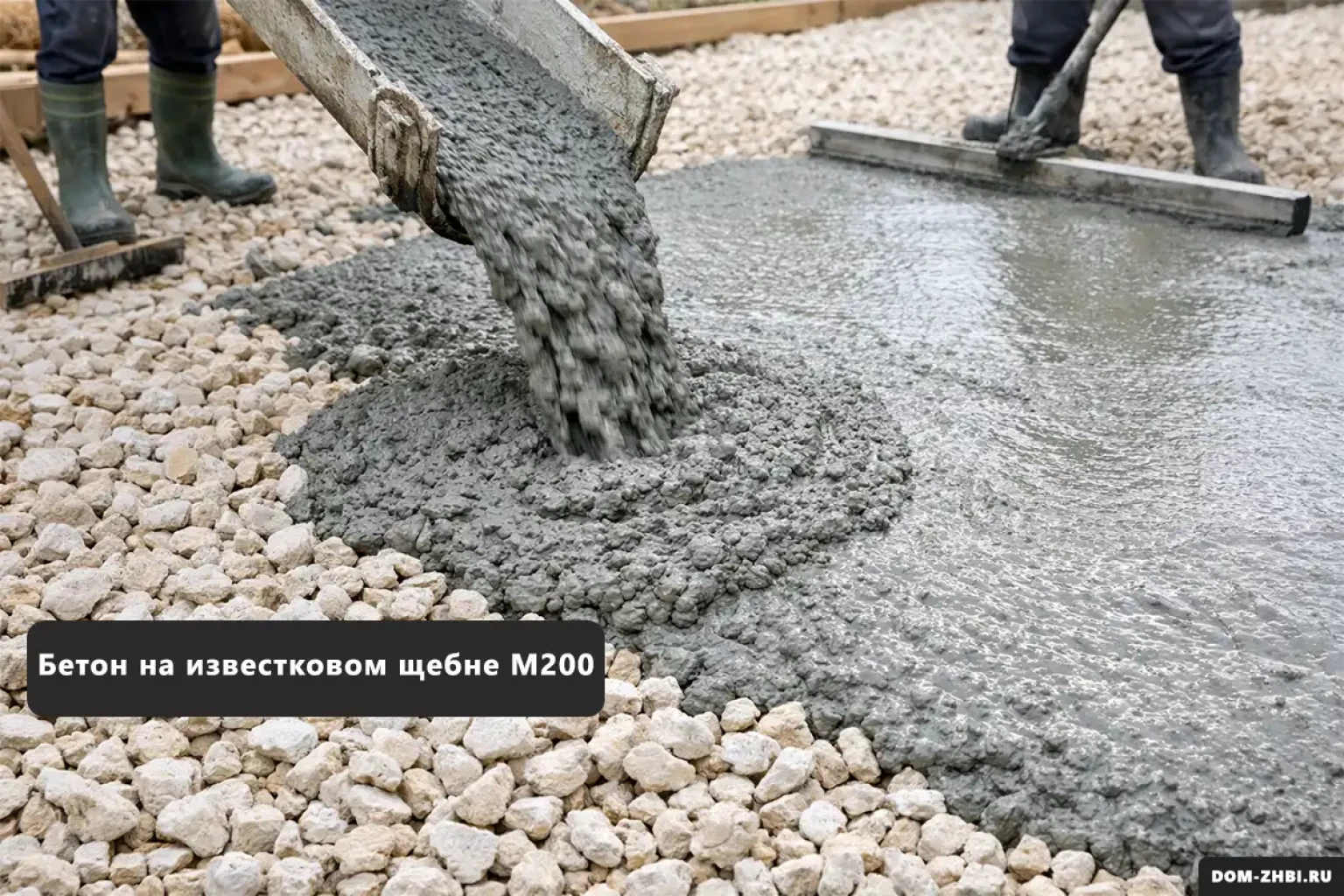 Бетон на известковом щебне М200