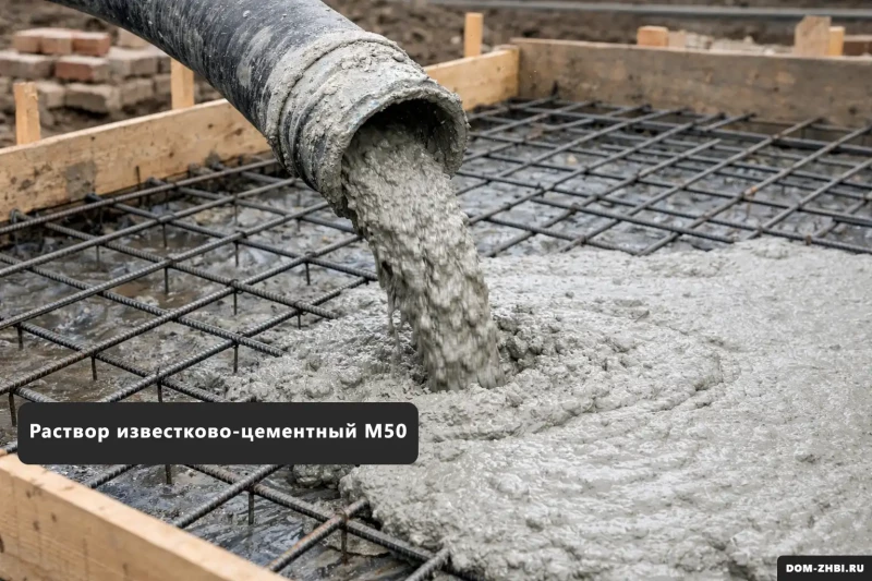 Раствор известково-цементный М50