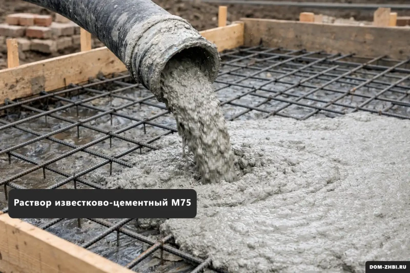 Раствор известково-цементный М75