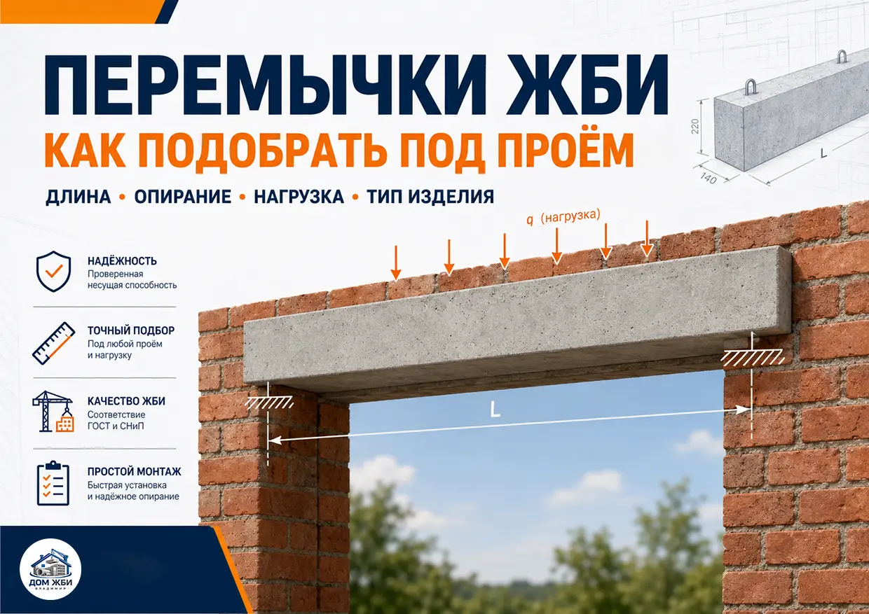 Перемычки ЖБИ: как подобрать под проём